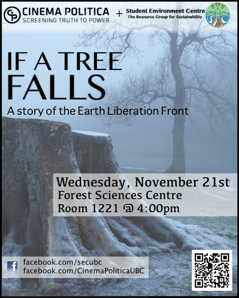 IF A TREE FALLS Documentary Screening by Cinema Politica and the Student Environment Centre